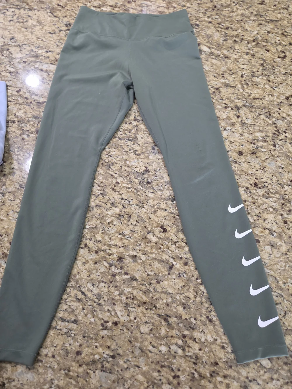 Nike Olive Green Leggings with Side Swoosh